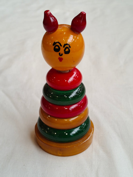 Wooden handcrafted stacking ring toy