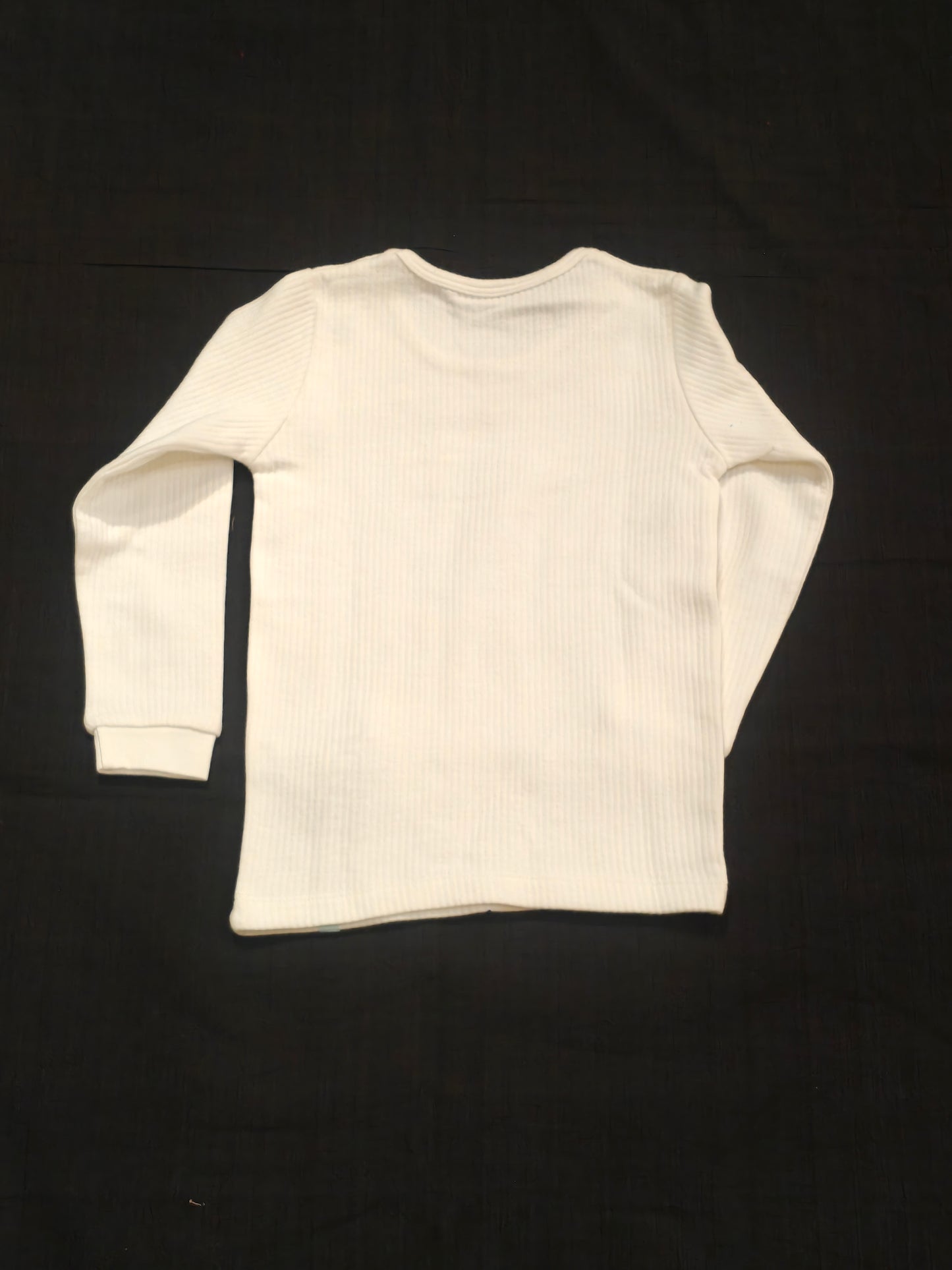White skiing print full sleeves thermal tshirt for kids