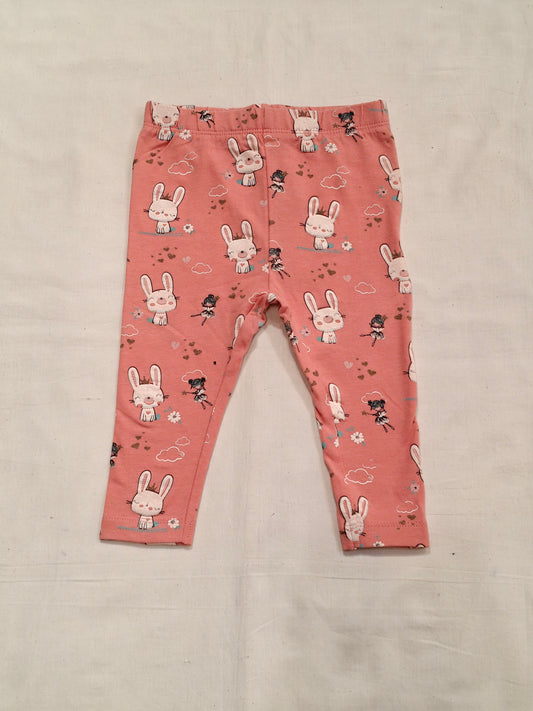 Pink leggings with bunny(rabbit) prints for girls