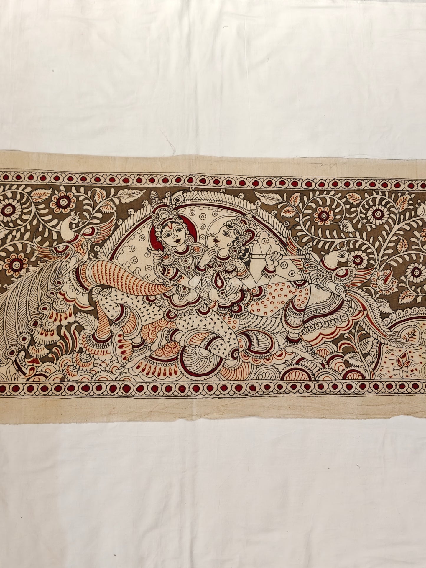 Radha krishna handpainted pen kalamkari wall panel