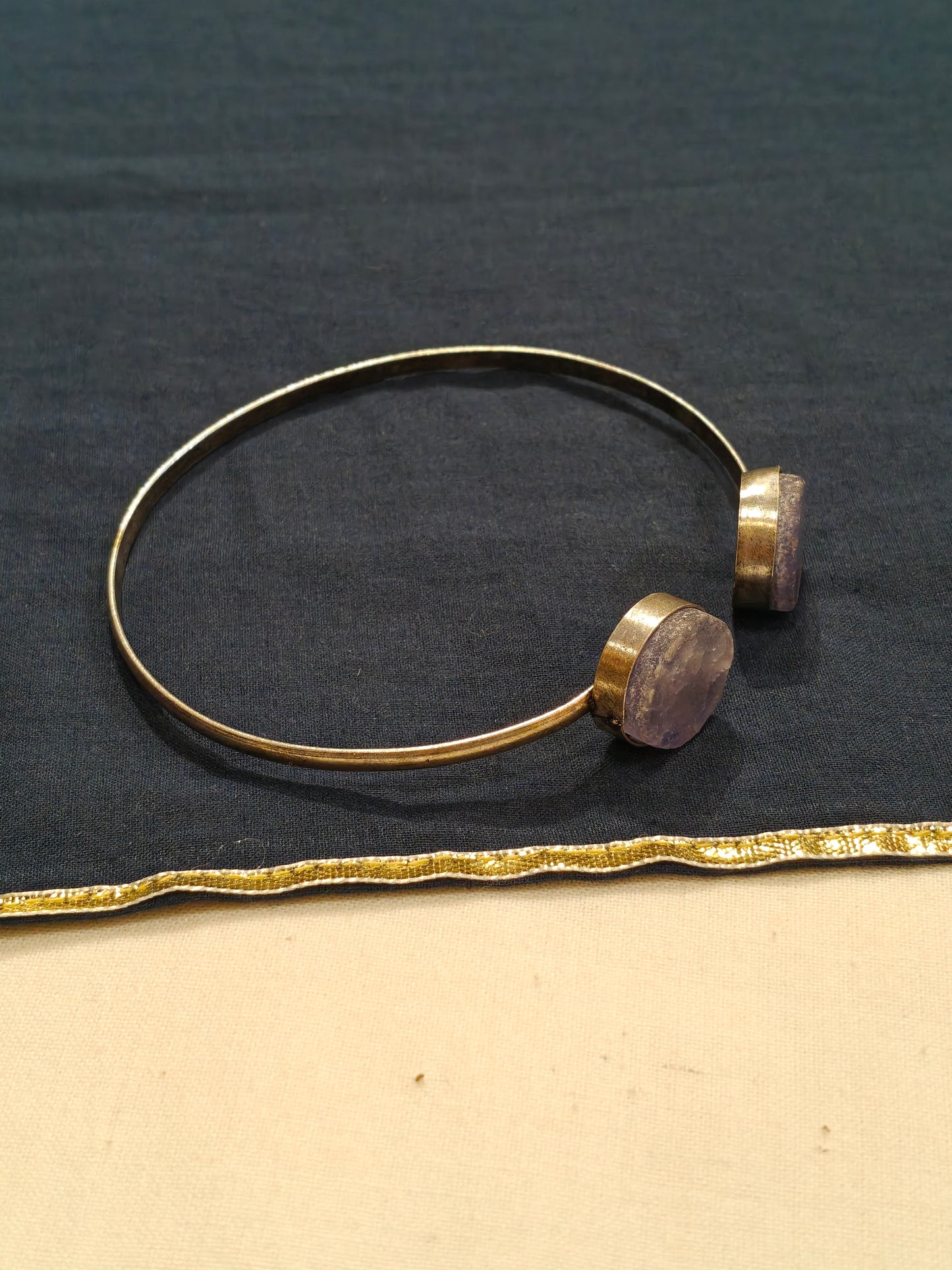 Open cuff bangle bracelet with stones - Multiple options available