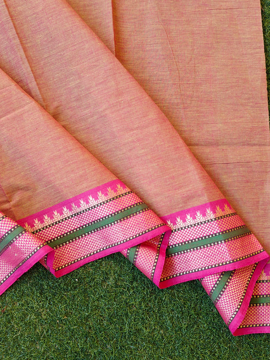 Narayanpet cotton unstitched blouse piece with borders - return gifts for pooja