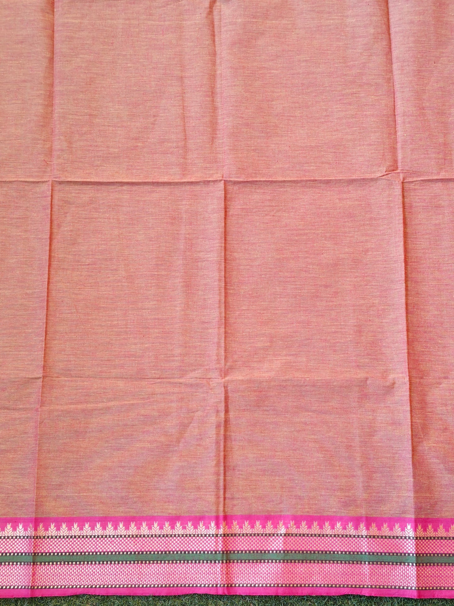 Narayanpet cotton unstitched blouse piece with borders - return gifts for pooja