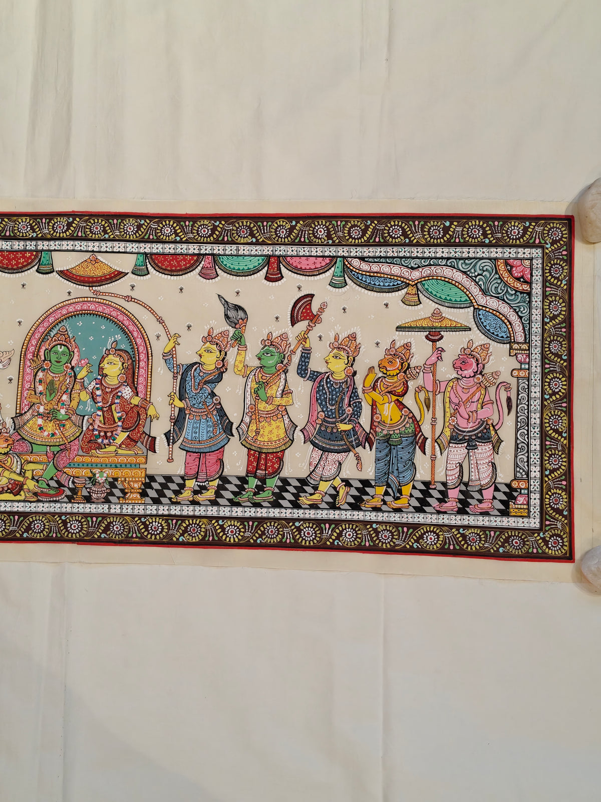 Patachitra hand-painted Rama pattabhishekam