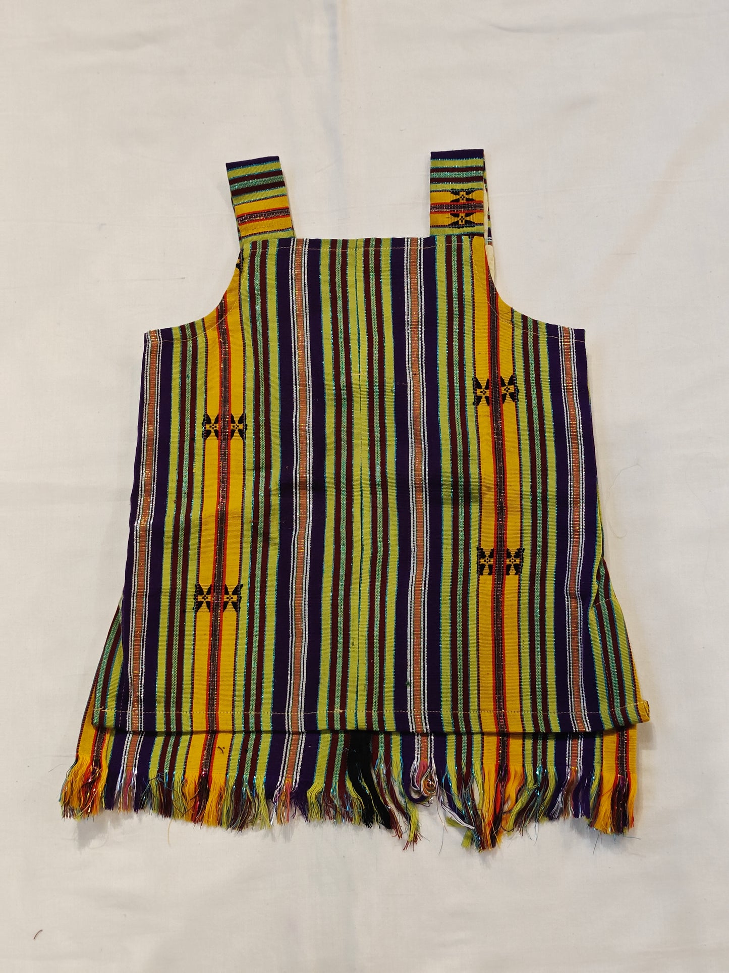 Colorful cotton vertical stripes sleeveless top - Northeast handloom fabric
