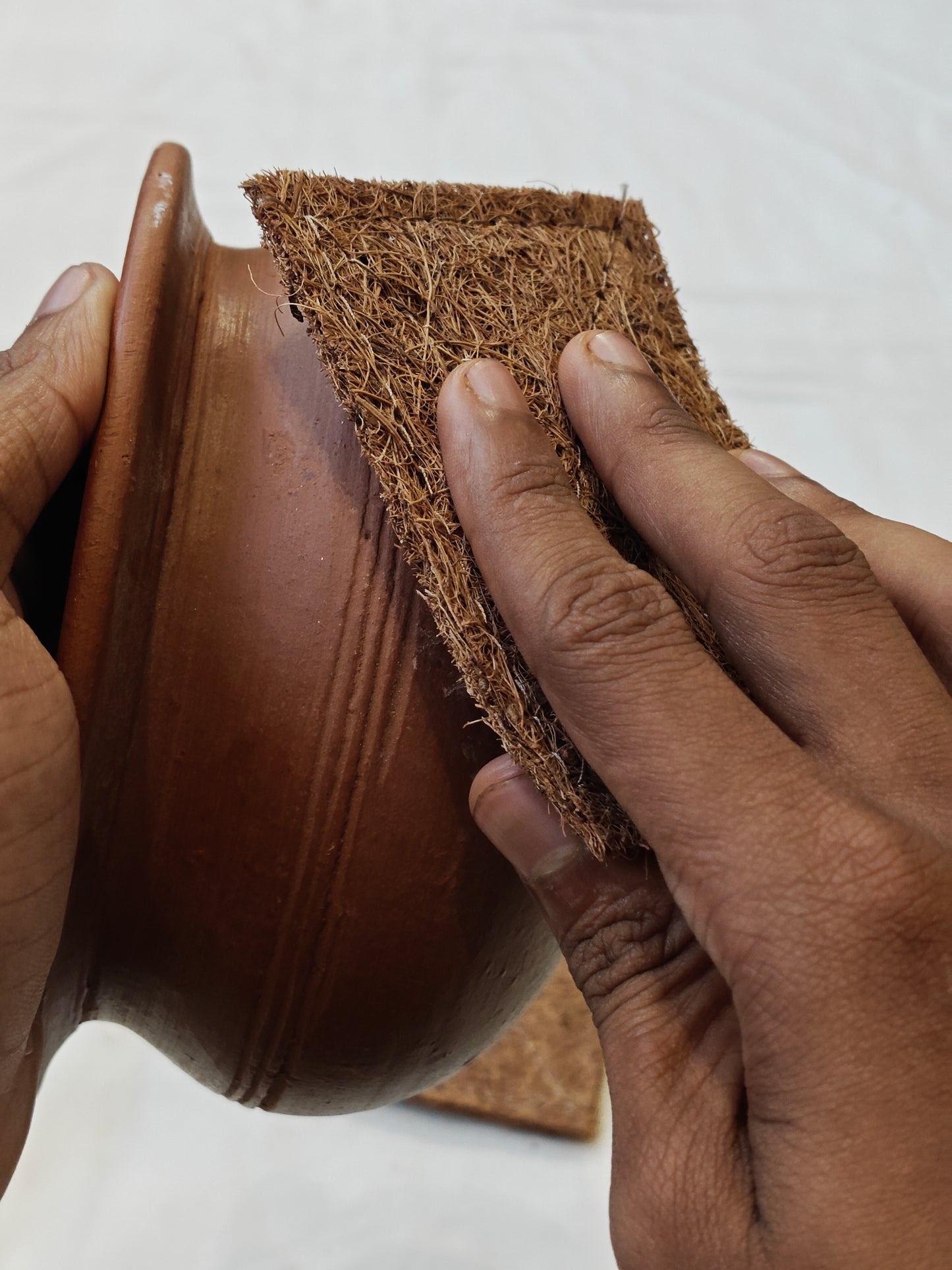 Natural coconut fibre dishwashing scrub pads