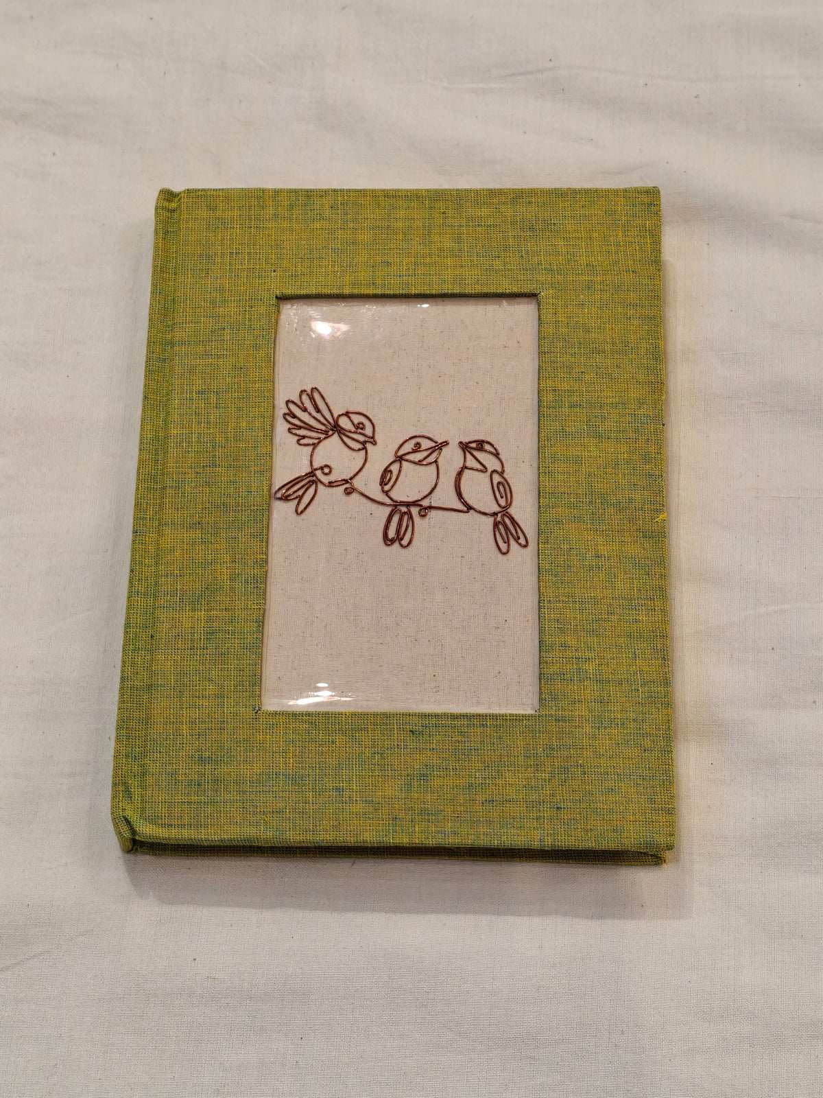 Copper line art covered handmade paper notebook - handcrafted gifts - designs and colors available
