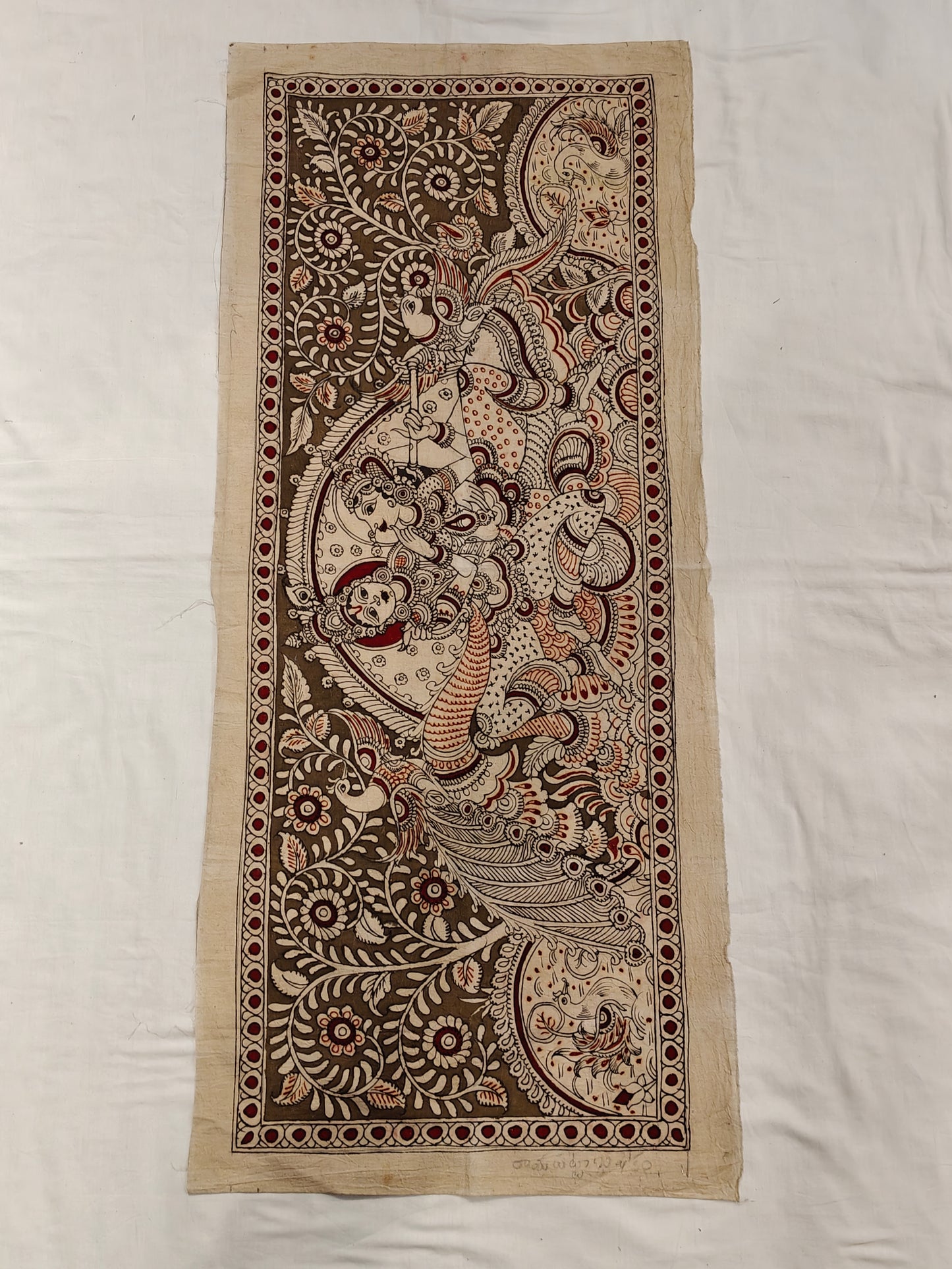 Radha krishna handpainted pen kalamkari wall panel
