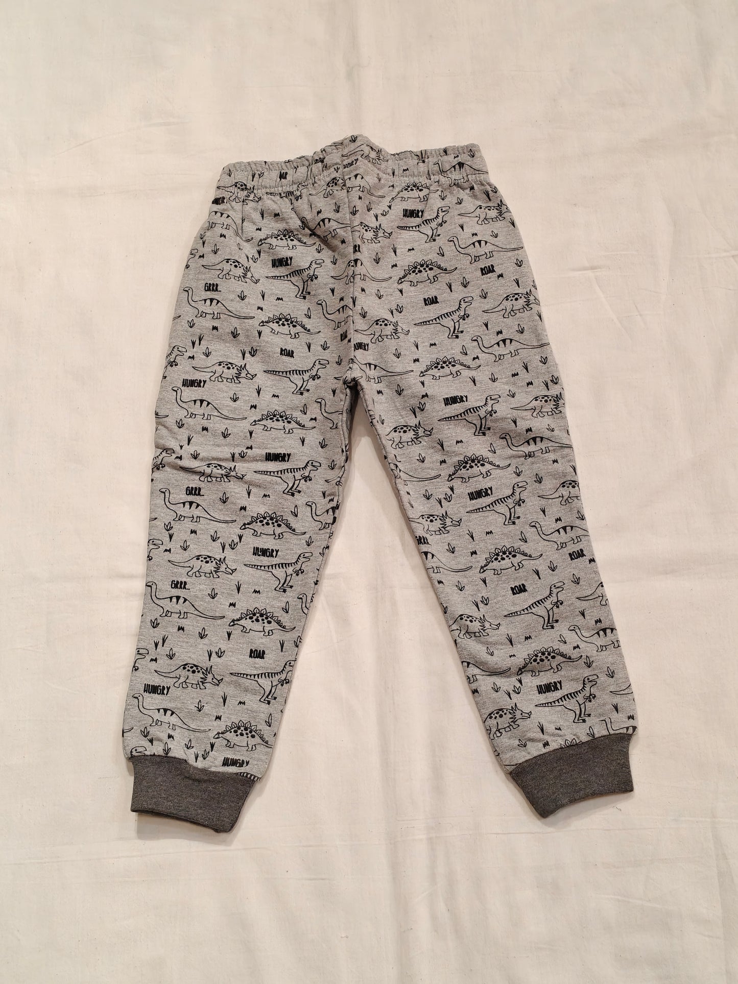 Dino-Joggers : Grey Cotton Jogger pants for children