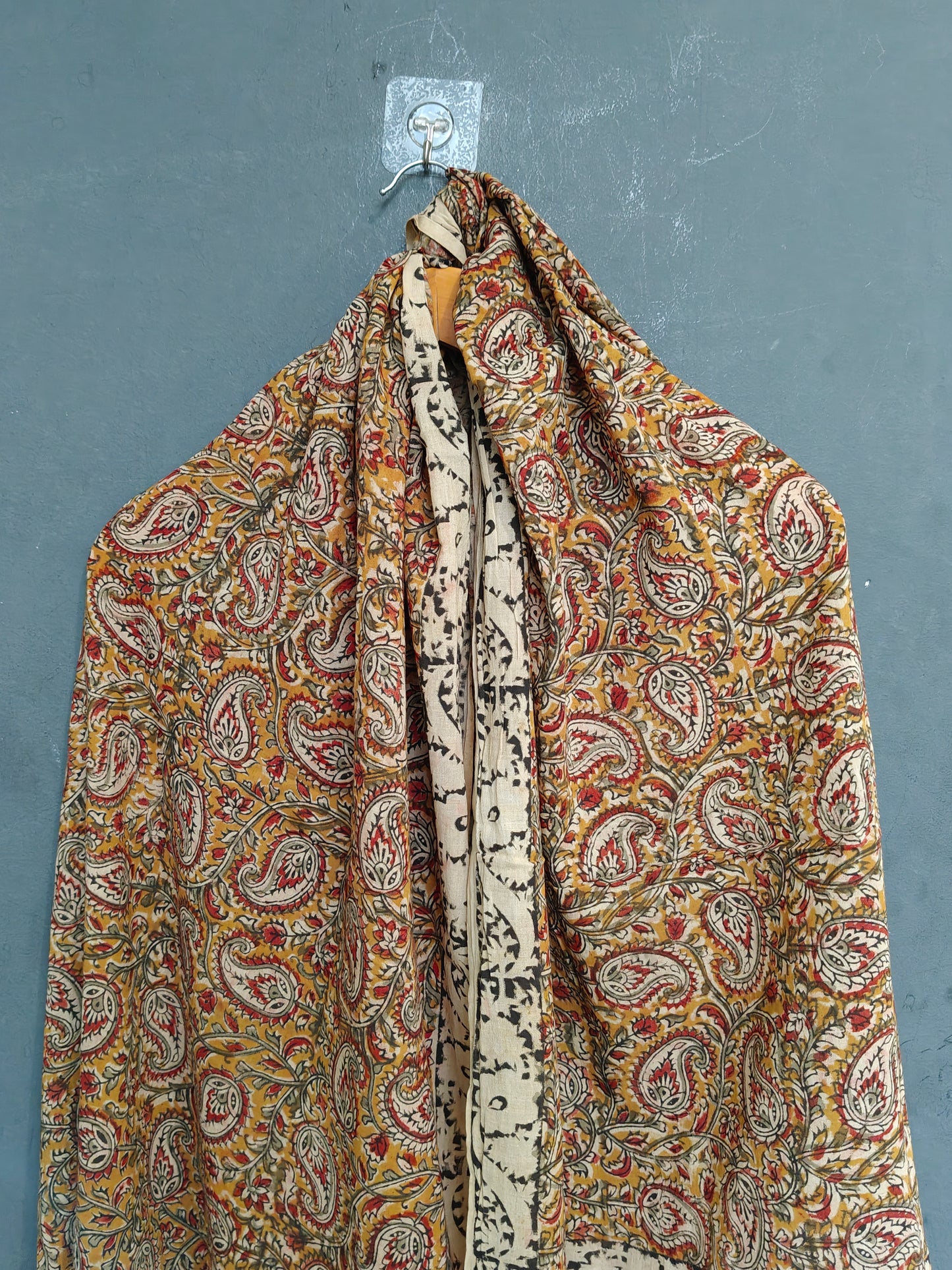 Kalamkari floral handblock printed soft cotton dupatta - multiple designs available