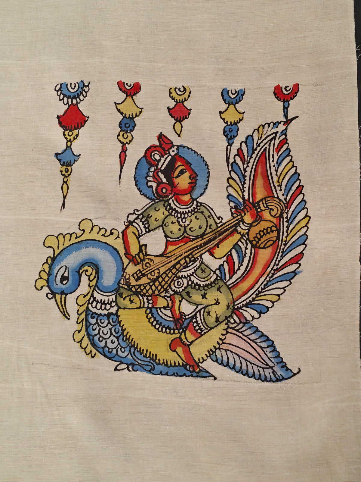 Silk pen Kalamkari hand painted patch - designs available
