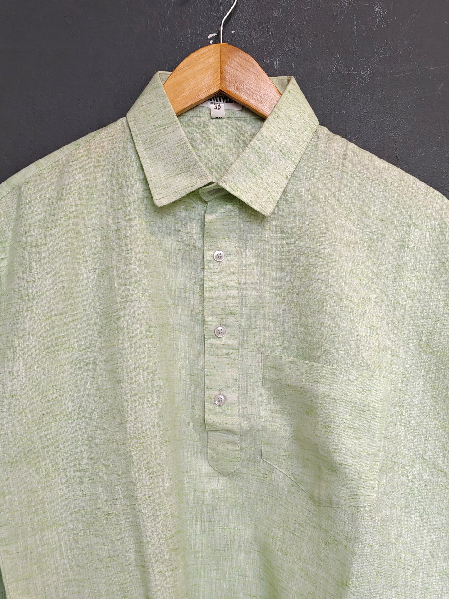 Light green cotton pathani kurta
