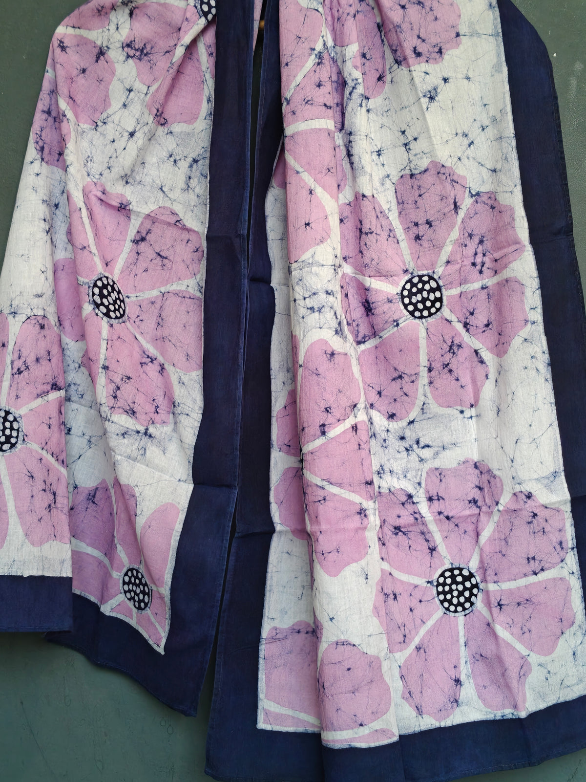Hand painted wax batik hand crafted cotton stole - click to see designs