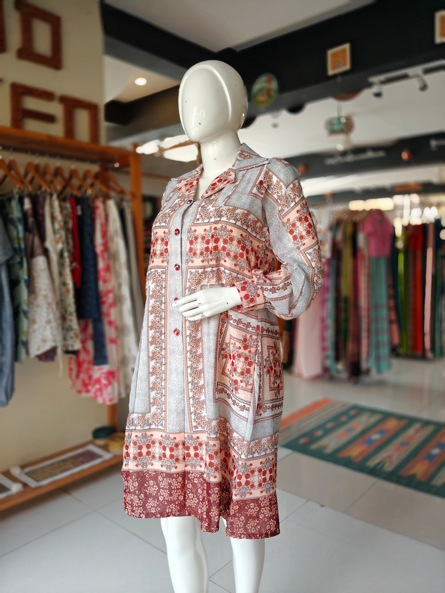 Boho style printed georgette dress