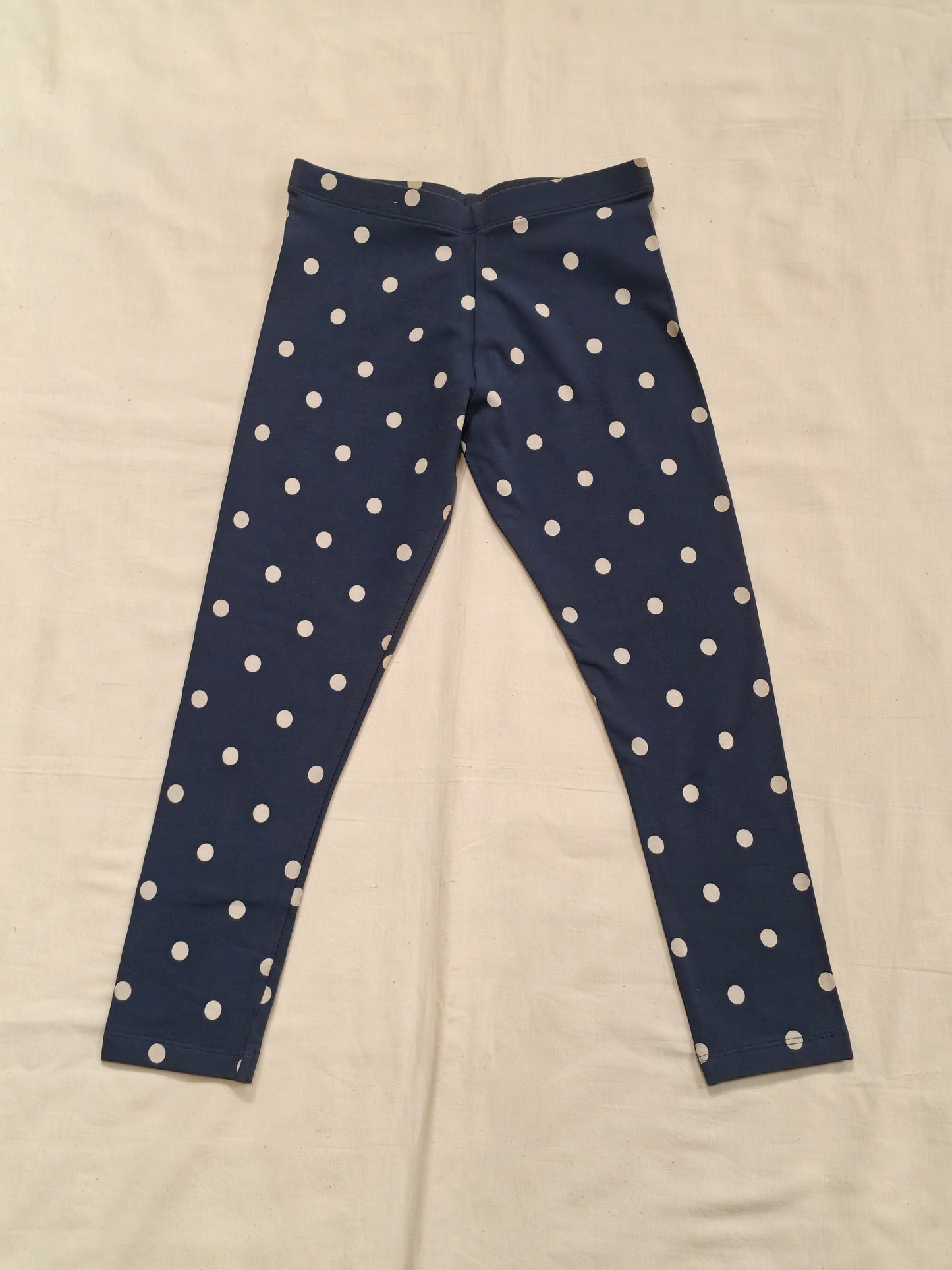 Navy blue leggings with polka dots for girls