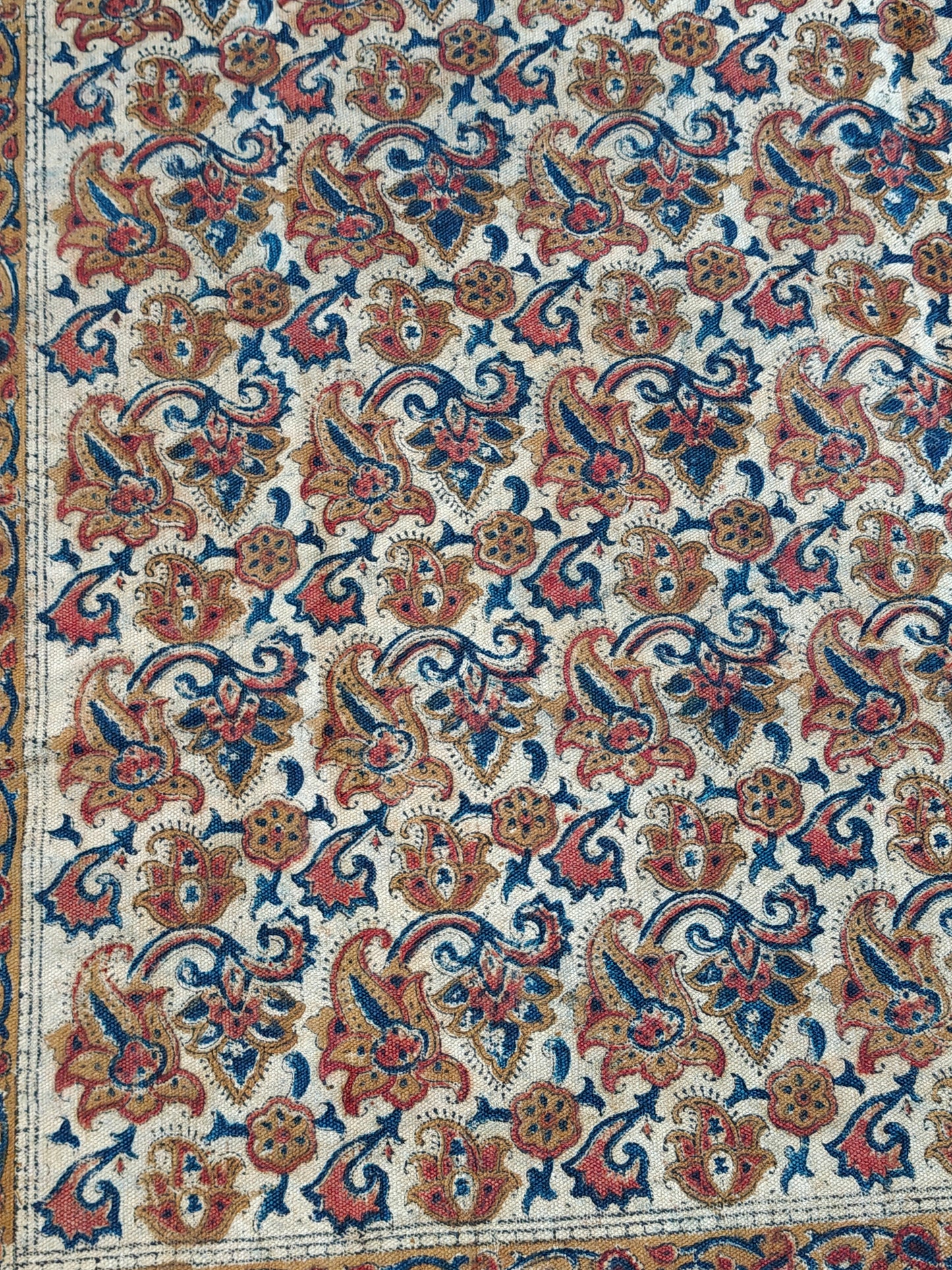 6 × 9 feet cotton Kalamkari hand block printed carpets