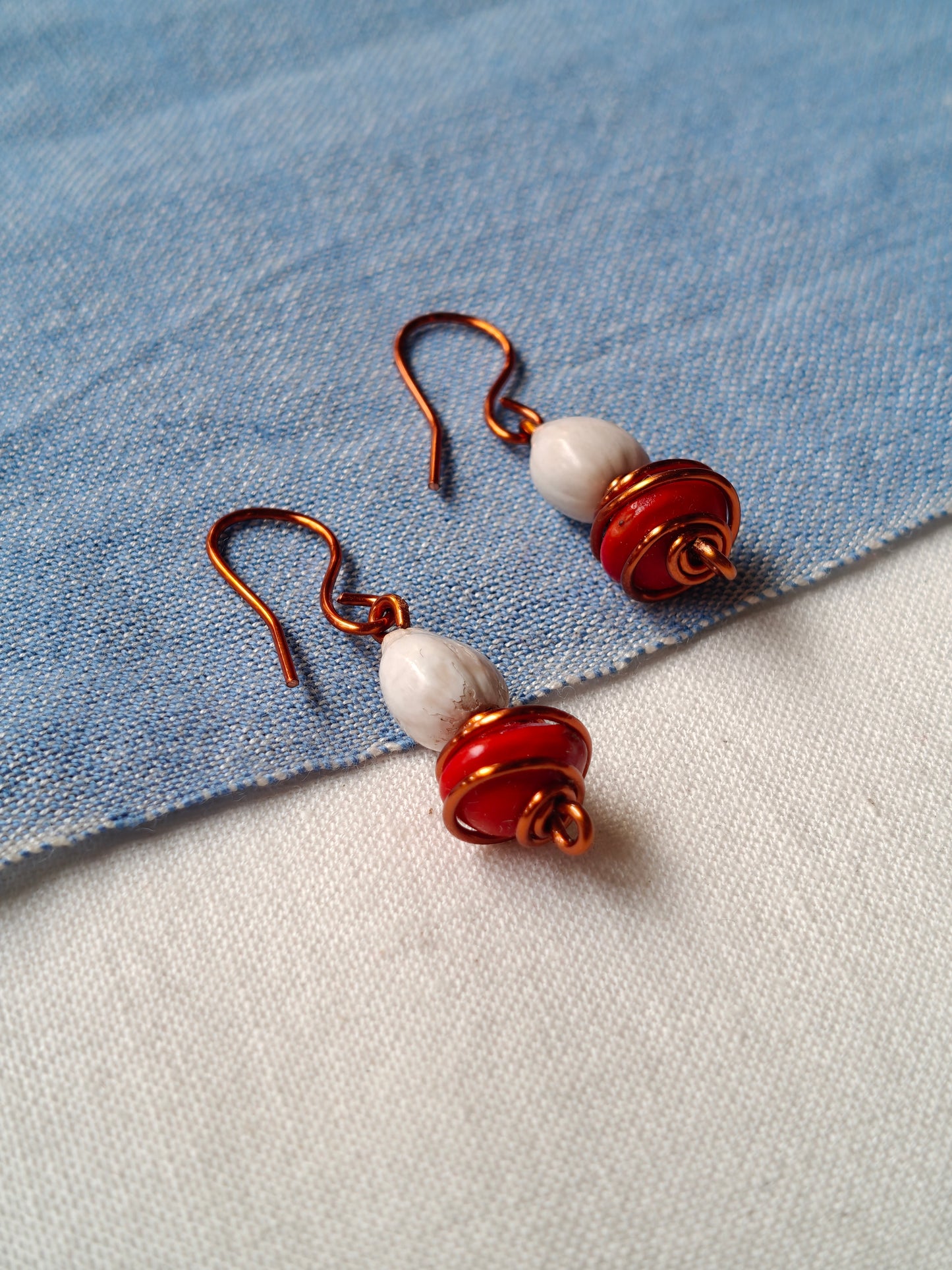 Handcrafted earrings designed with seed