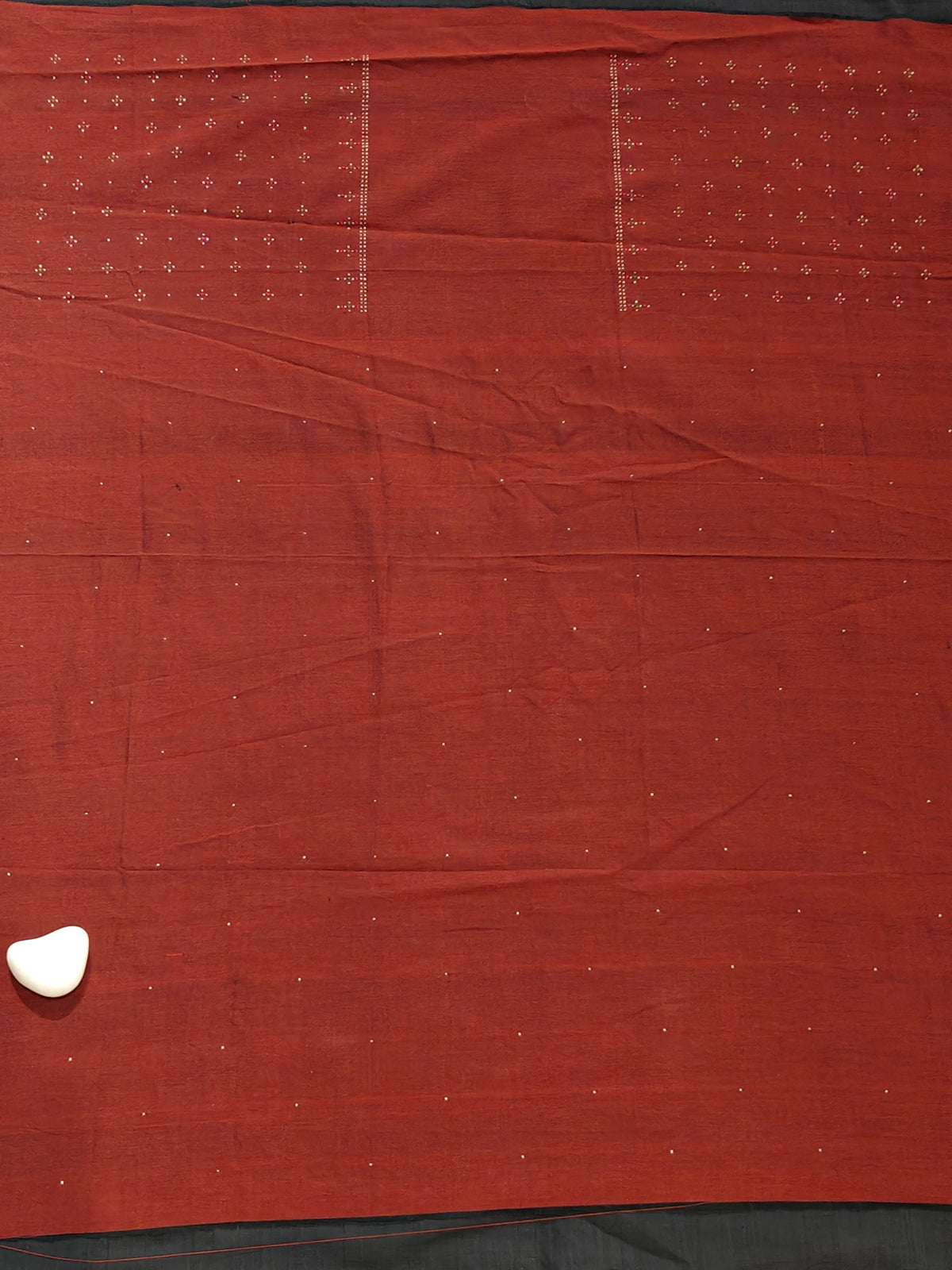 Maroon Tangaliya handloom cotton unstitched blouse piece