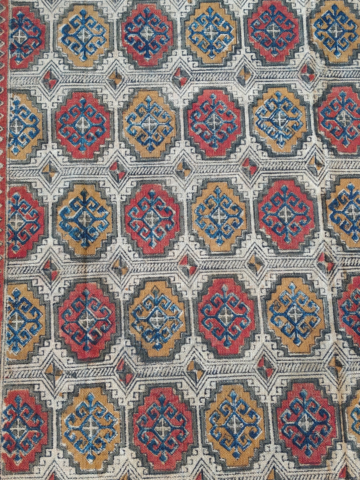 6 × 9 feet cotton Kalamkari hand block printed carpets