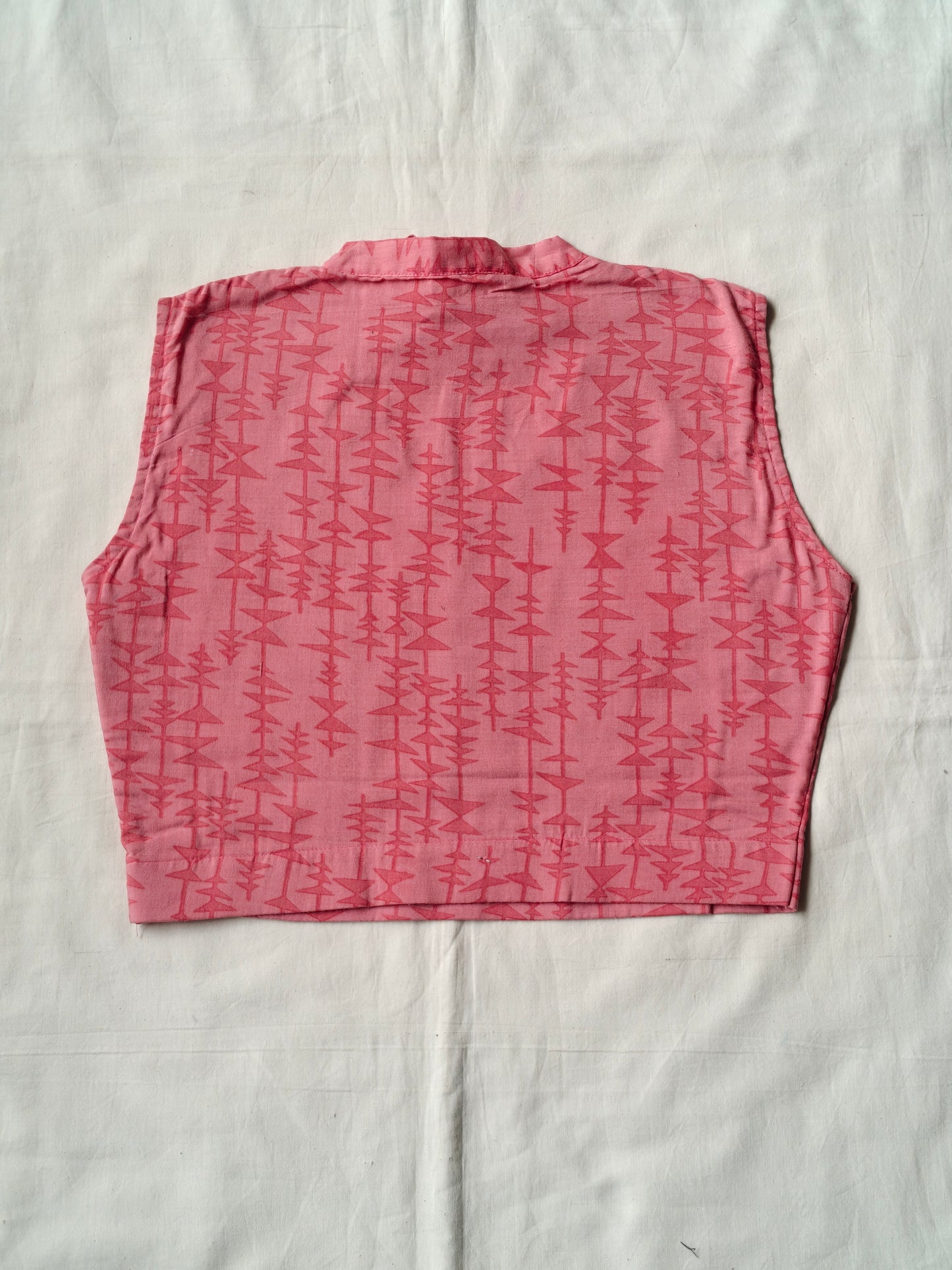 Pink triangular prints soft blouse