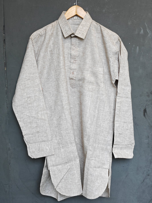Grey cotton pathani kurta