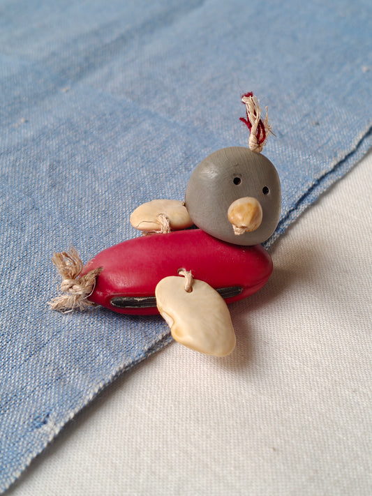 Pretty bird doll - Hancrafted with seeds