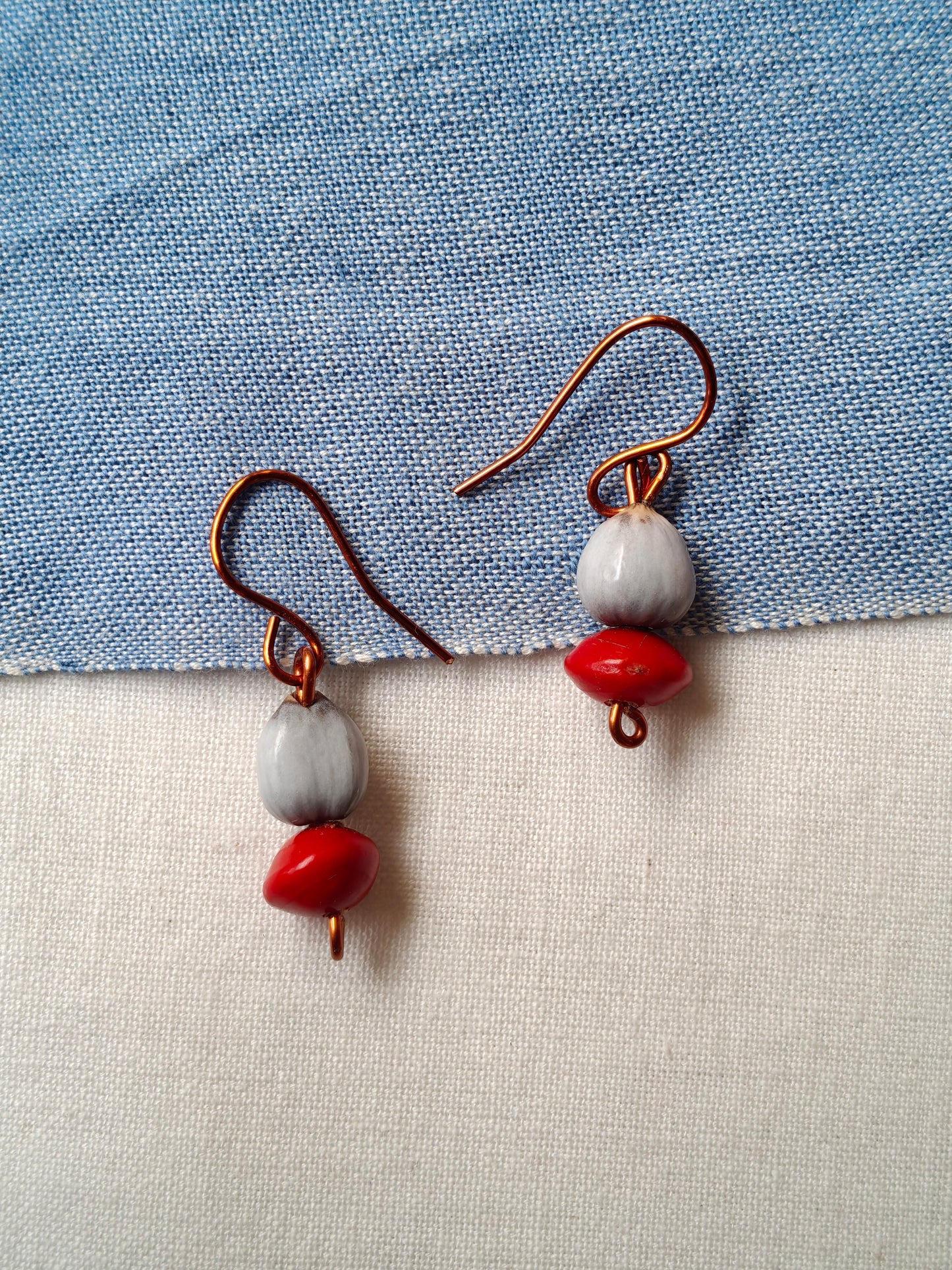 Handcrafted earrings designed with seed