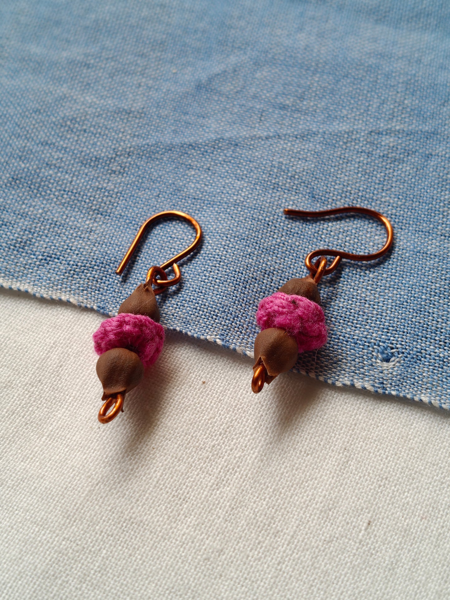Handcrafted earrings designed with seed
