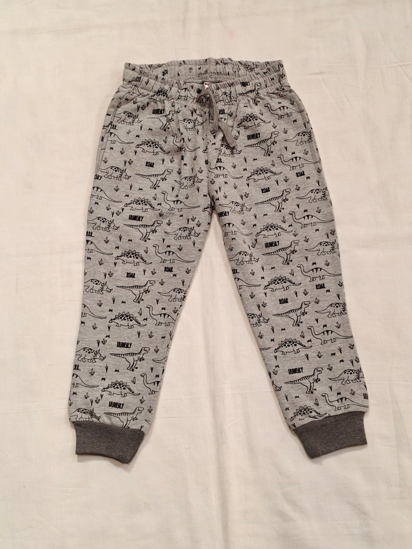 Dino-Joggers : Grey Cotton Jogger pants for children