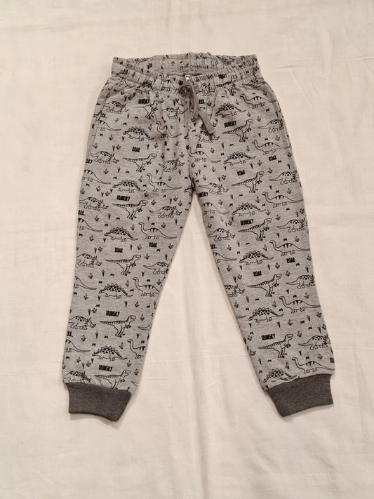 Dino-Joggers : Grey Cotton Jogger pants for children