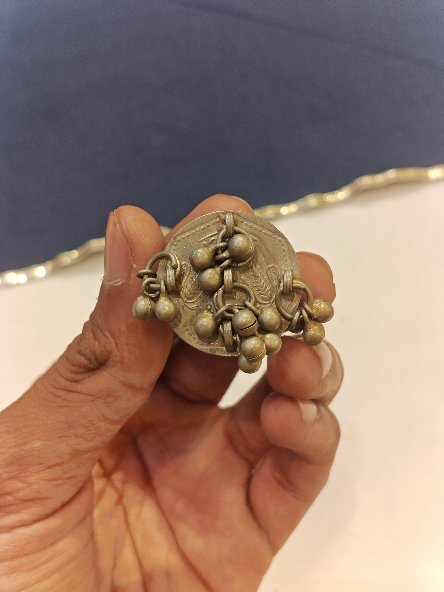 1 rupee coin handcrafted finger ring with ghungroos