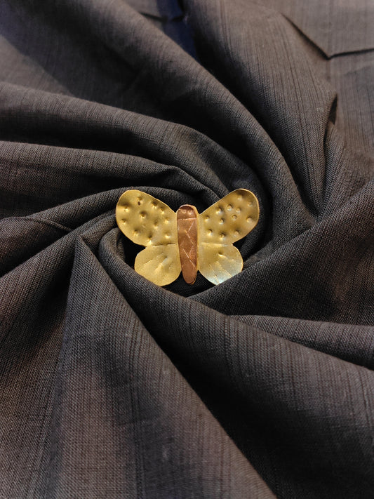 Butterfly design finger ring hand crafted in brass and copper
