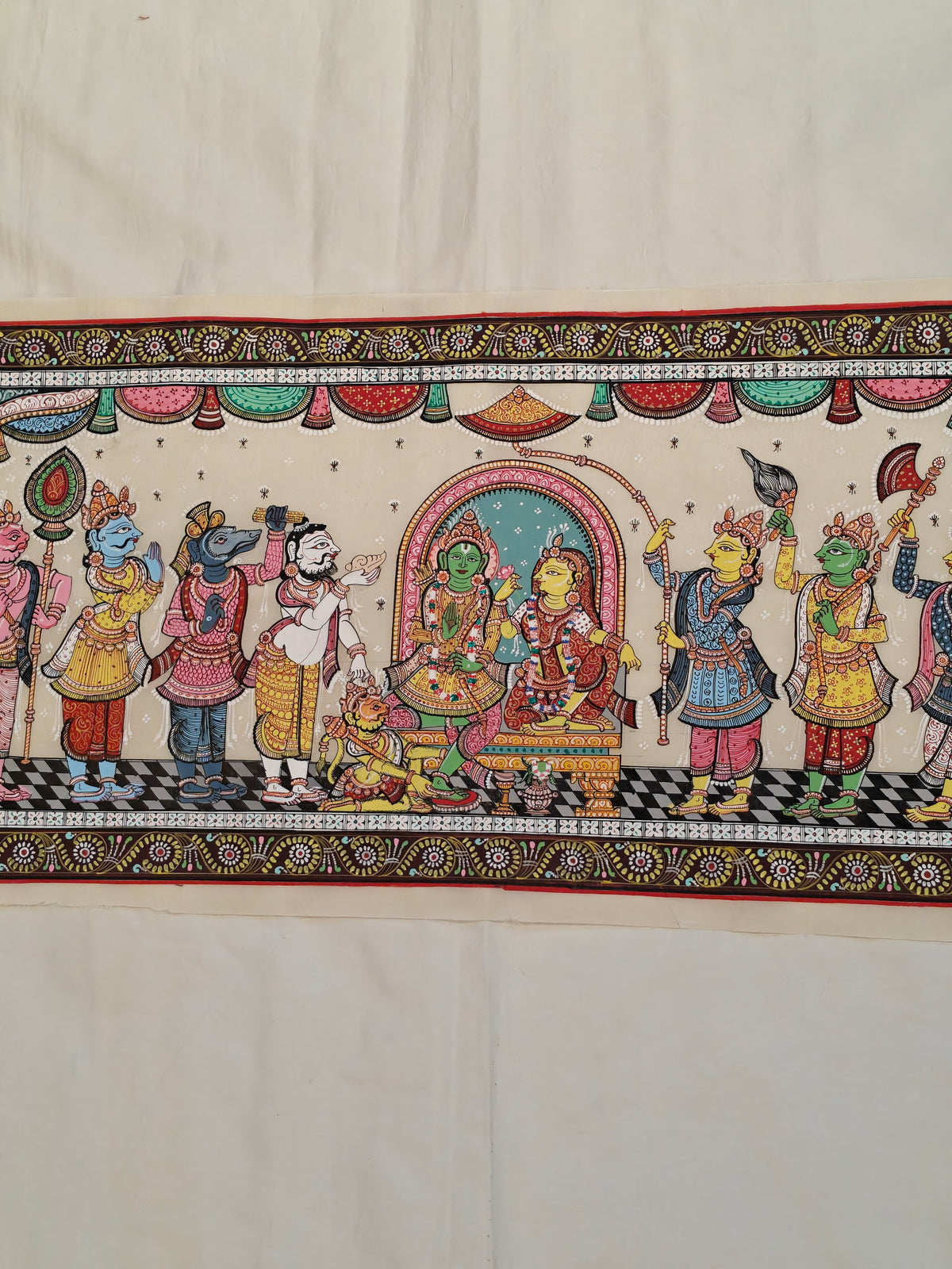 Patachitra hand-painted Rama pattabhishekam