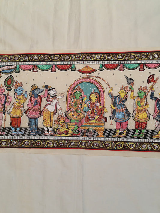 Patachitra hand-painted Rama pattabhishekam