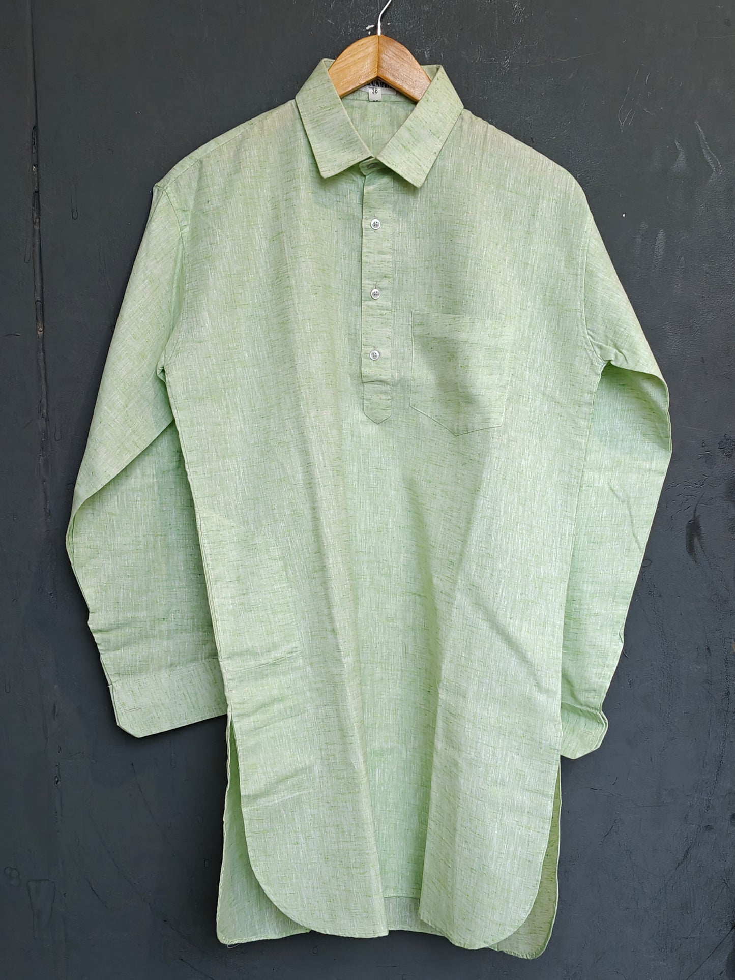 Light green cotton pathani kurta
