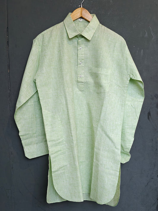 Light green cotton pathani kurta