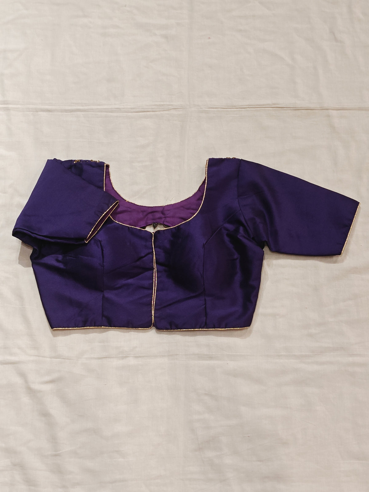 Fancy back blouse with embroidery and stone work on back