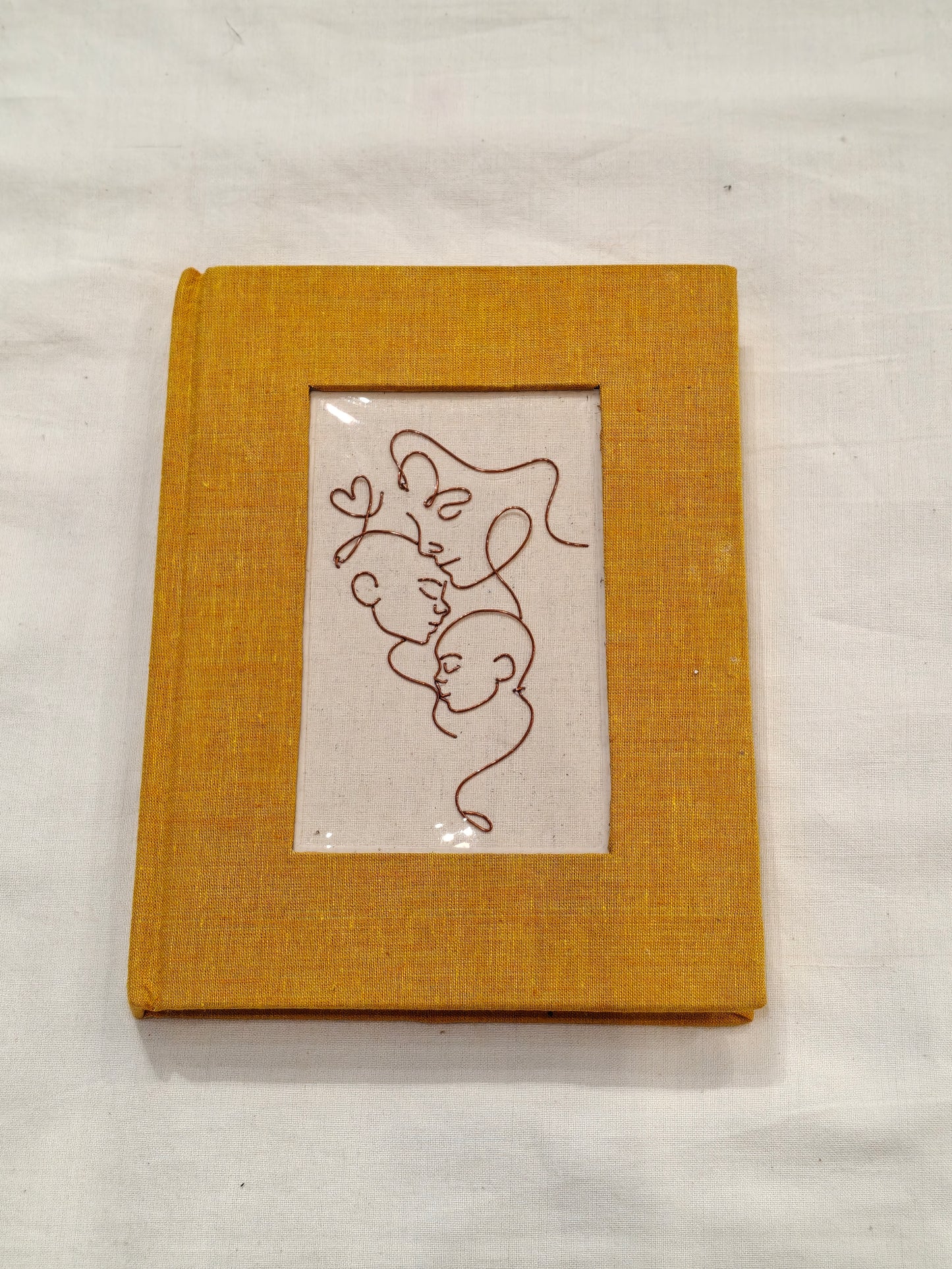 Copper line art covered handmade paper notebook - handcrafted gifts - designs and colors available