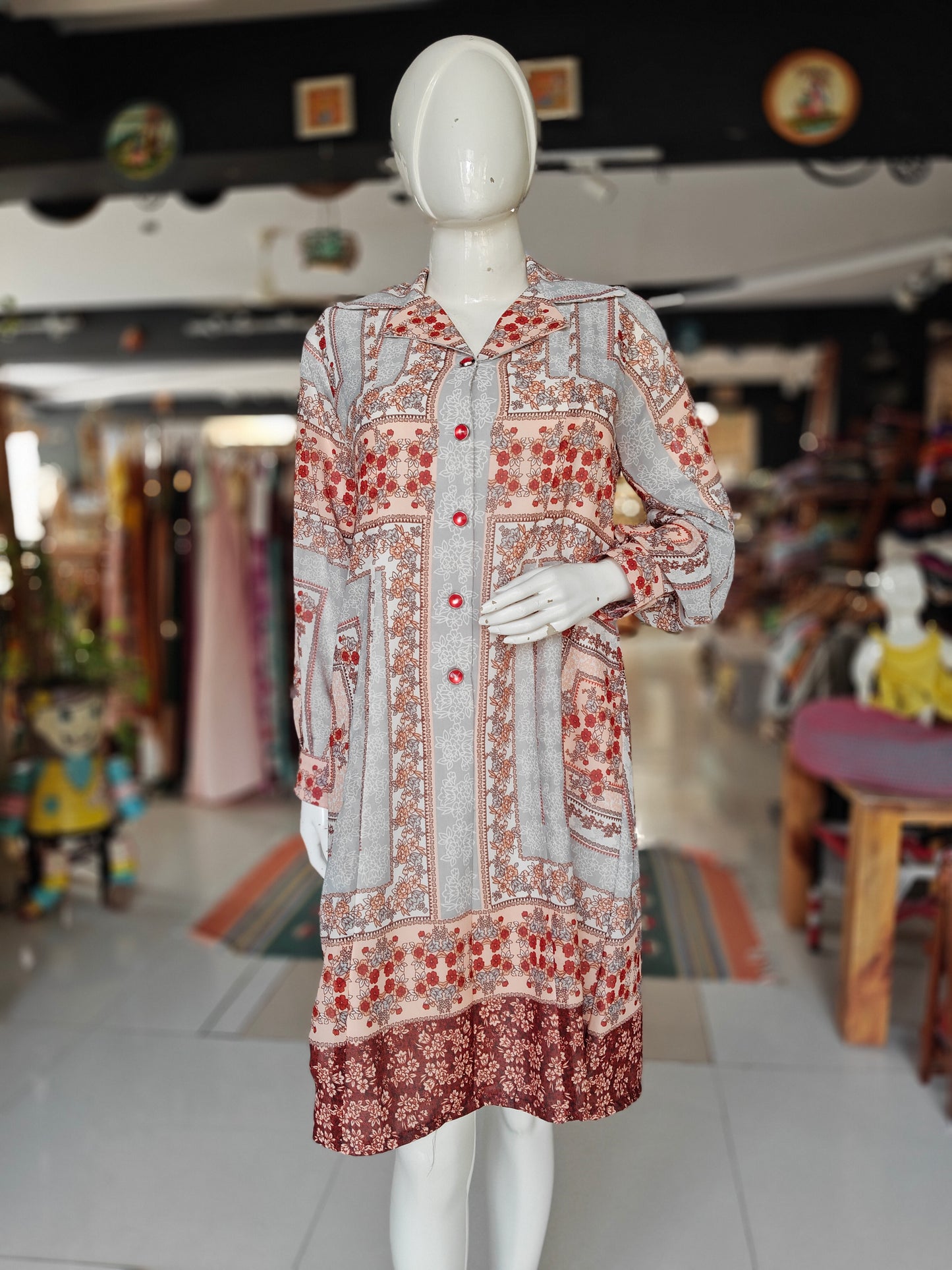 Boho style printed georgette dress