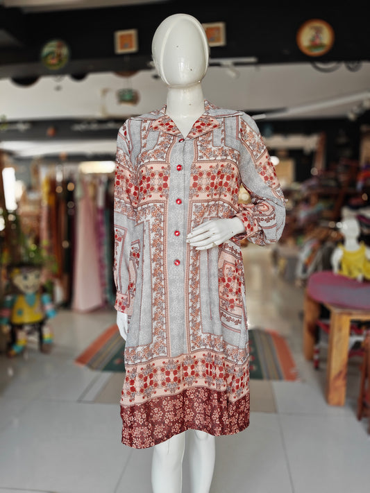 Boho style printed georgette dress