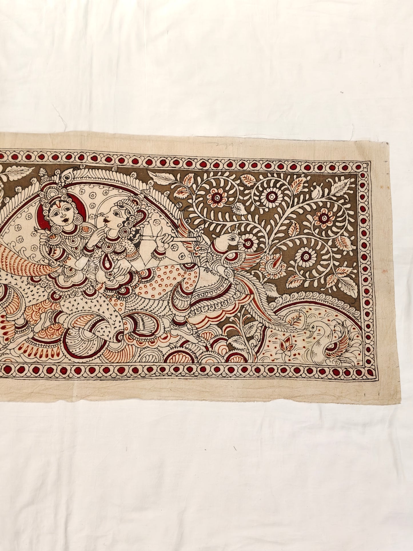 Radha krishna handpainted pen kalamkari wall panel