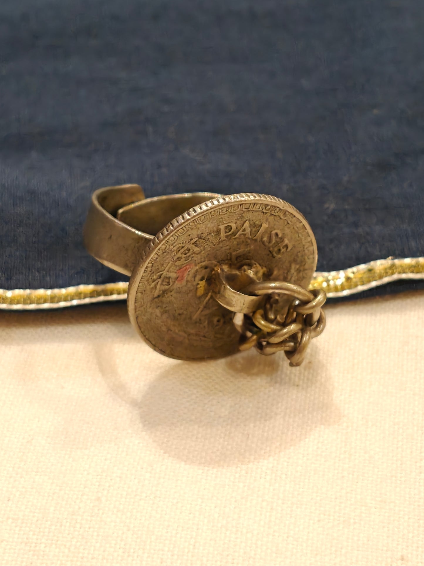 25 paise coin handcrafted finger ring