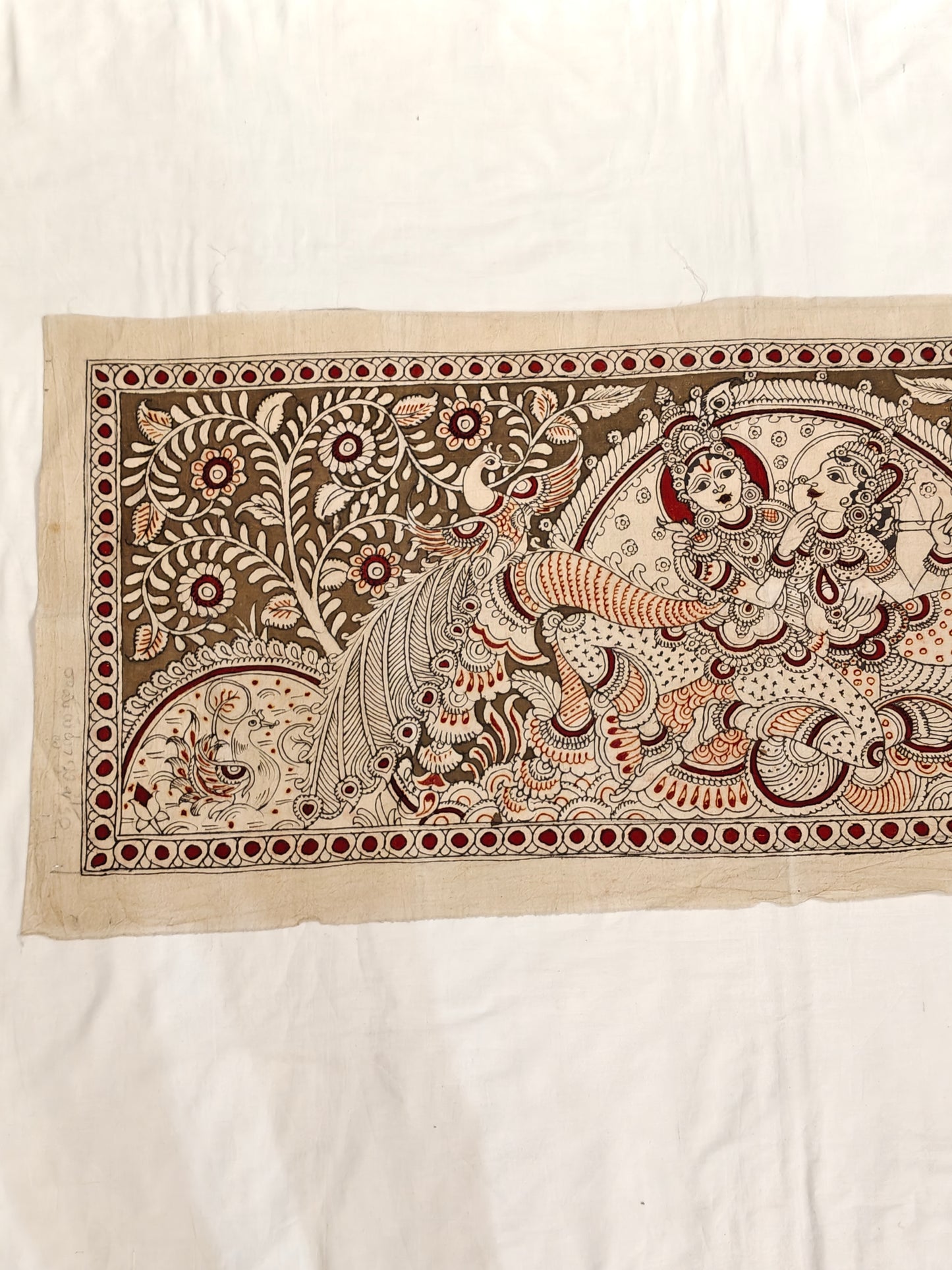 Radha krishna handpainted pen kalamkari wall panel