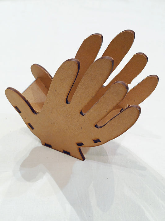 Wooden pine sheet DIY tissue holder - Kind hands holding for you