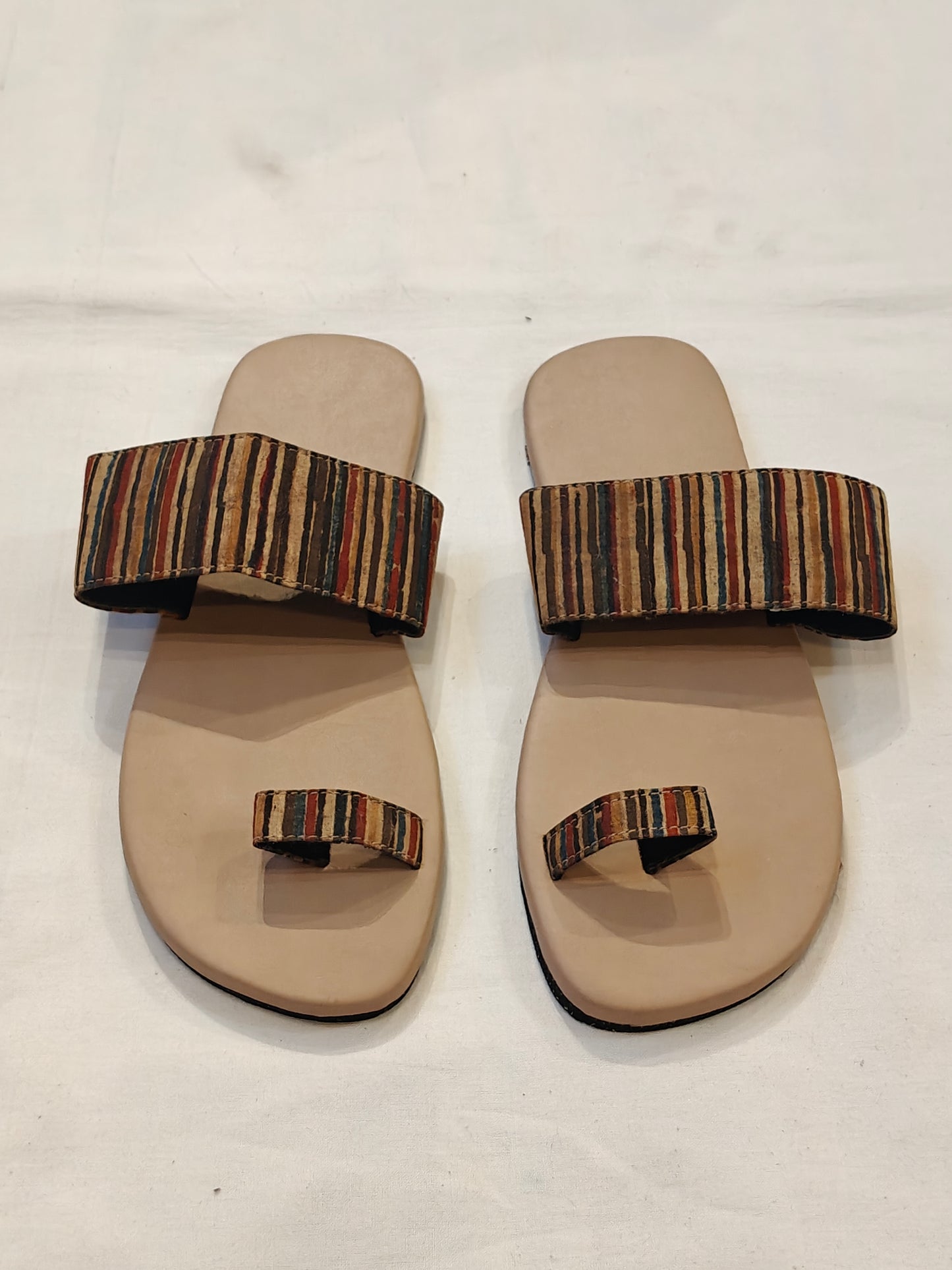Beige upcycled tyre sandals