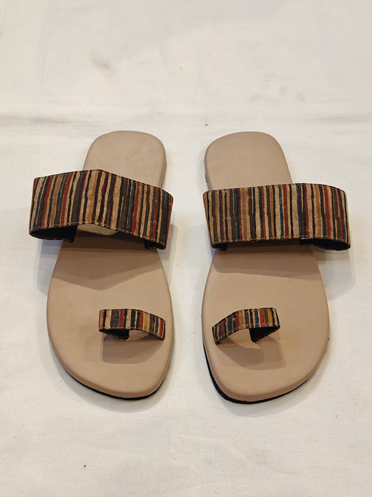 Beige upcycled tyre sandals