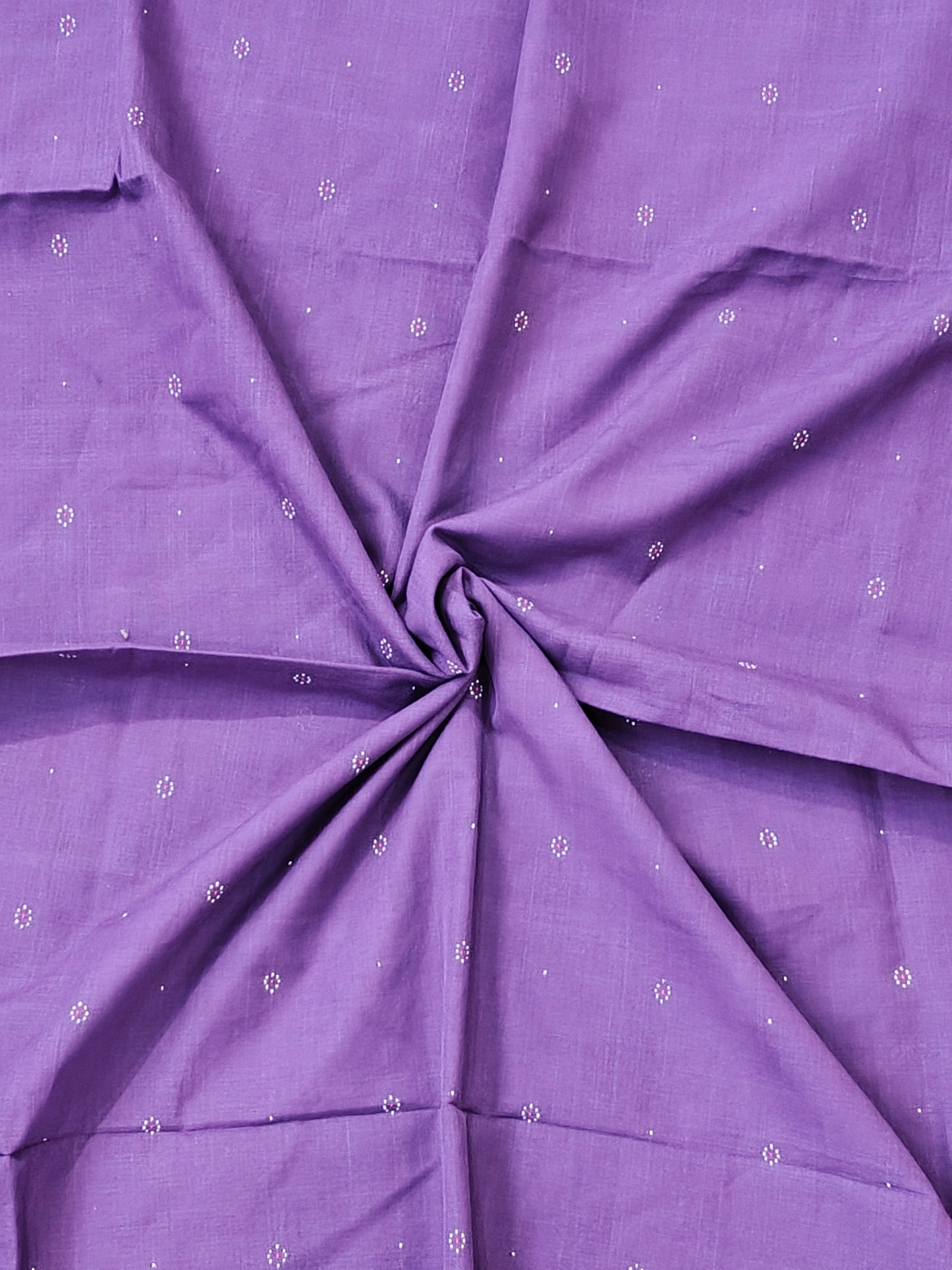 Purple tangaliya dot pattern soft cotton handwoven fabric