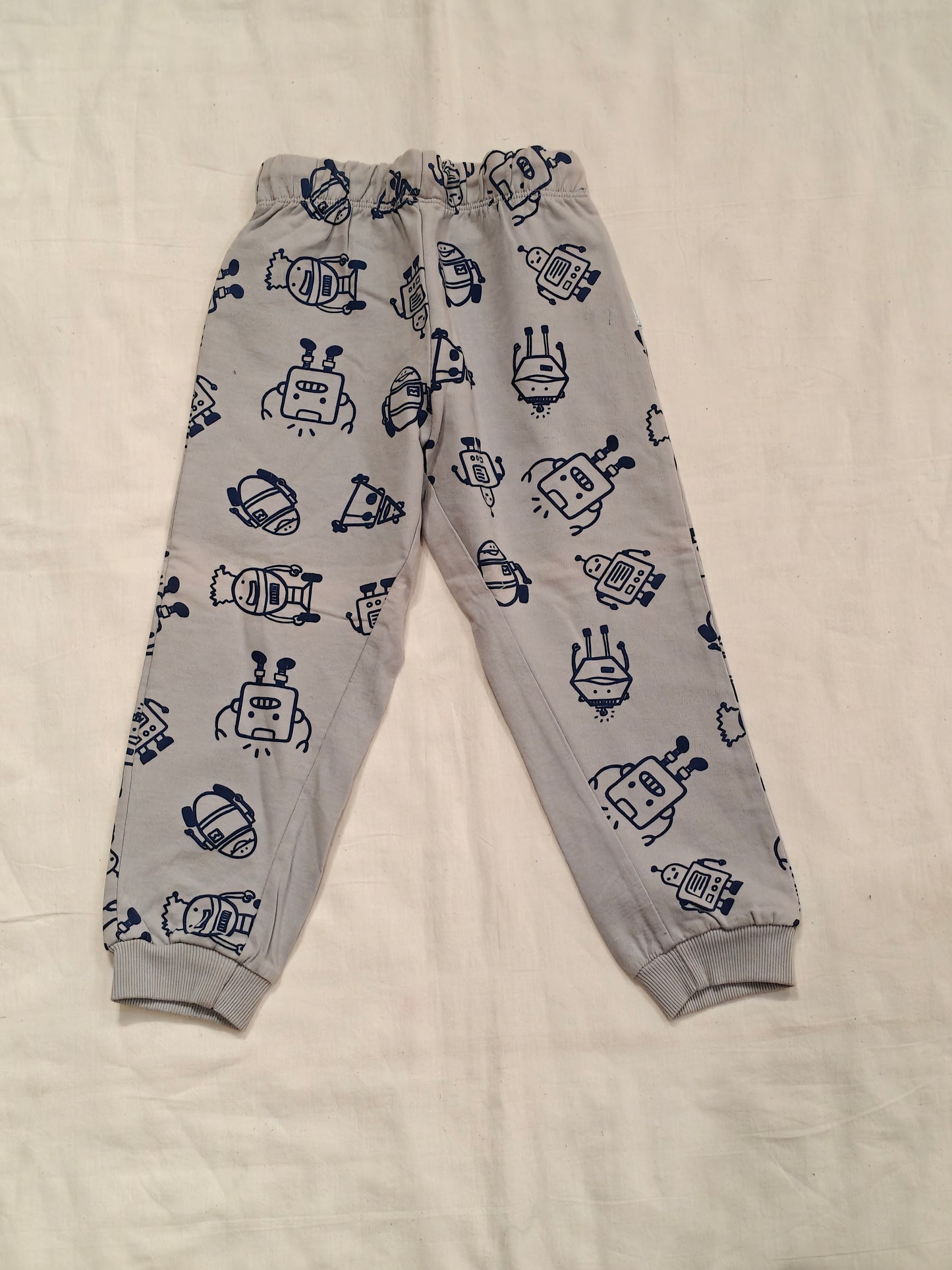 Robo-Joggers: Steel Grey Cotton Joggers pants for children