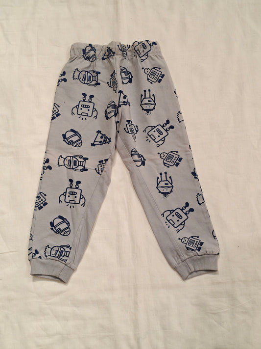 Robo-Joggers: Steel Grey Cotton Joggers pants for children