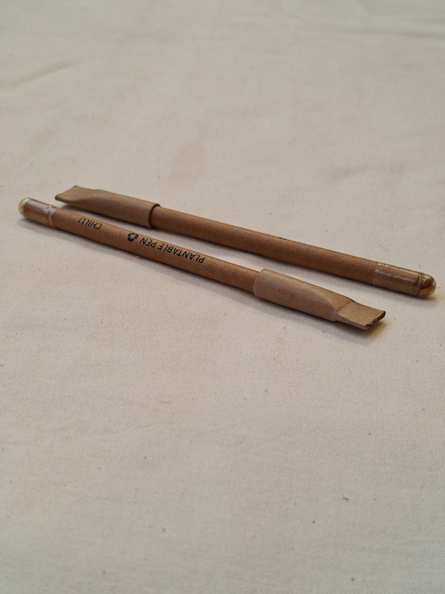 Handcrafted plantable pen with seeds at the bottom